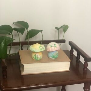 Colorful Ceramic Mushroom Salt & Pepper Shaker Set